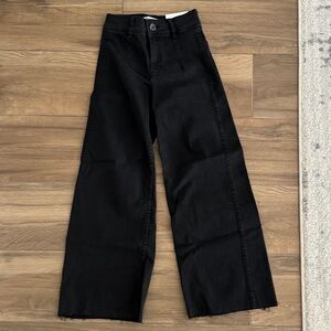 Black Bershka cropped wide leg jeans